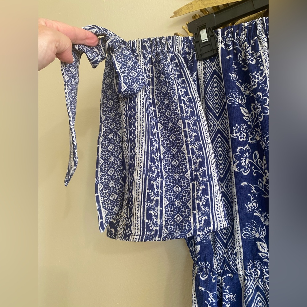 Blue Patterned Women's Jumpsuit - image 2